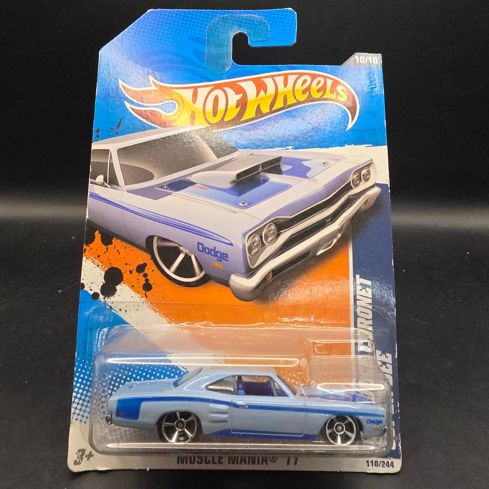 Hot Wheels '69 Dodge Coronet Super Bee Blue 2011 Muscle Mania 110/244